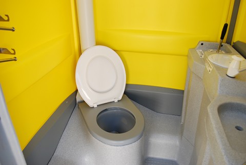 view inside clean portable toilet
